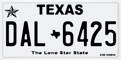 TX license plate DAL6425