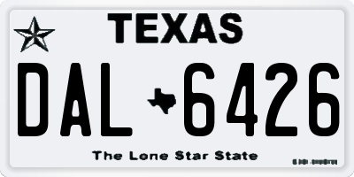 TX license plate DAL6426