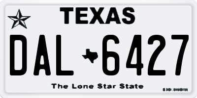 TX license plate DAL6427