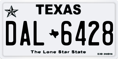 TX license plate DAL6428