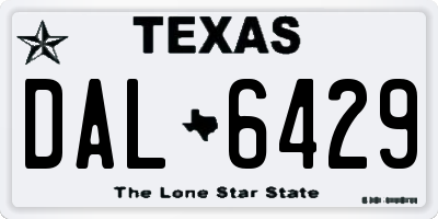 TX license plate DAL6429