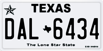 TX license plate DAL6434