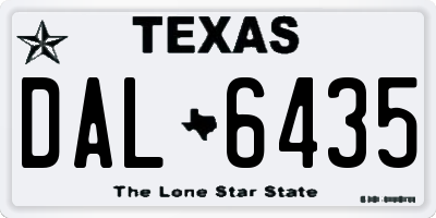 TX license plate DAL6435