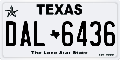 TX license plate DAL6436