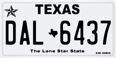 TX license plate DAL6437
