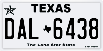 TX license plate DAL6438