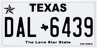 TX license plate DAL6439