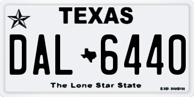 TX license plate DAL6440