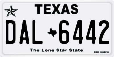 TX license plate DAL6442