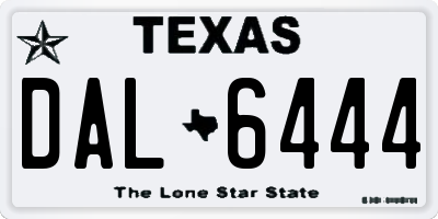 TX license plate DAL6444