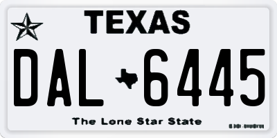 TX license plate DAL6445