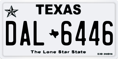 TX license plate DAL6446