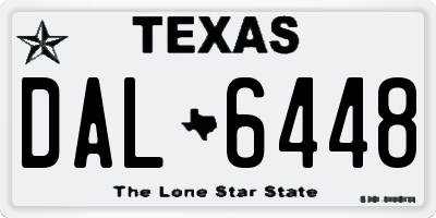 TX license plate DAL6448