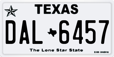 TX license plate DAL6457