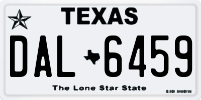 TX license plate DAL6459