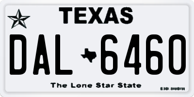 TX license plate DAL6460