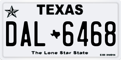 TX license plate DAL6468