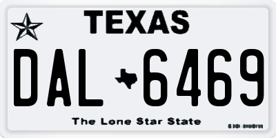 TX license plate DAL6469