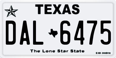TX license plate DAL6475