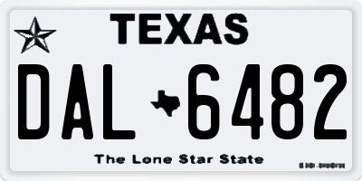 TX license plate DAL6482