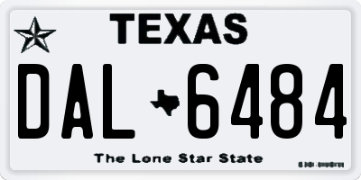 TX license plate DAL6484
