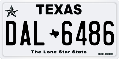 TX license plate DAL6486