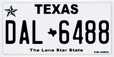 TX license plate DAL6488