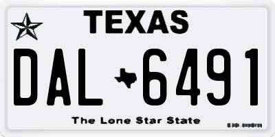 TX license plate DAL6491