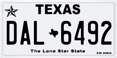 TX license plate DAL6492