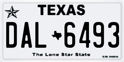 TX license plate DAL6493