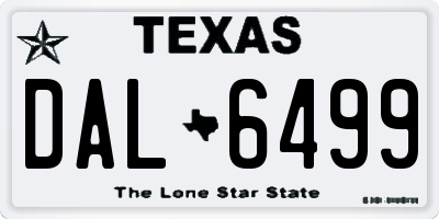 TX license plate DAL6499