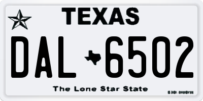 TX license plate DAL6502