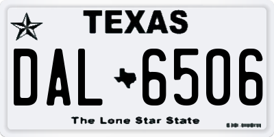 TX license plate DAL6506