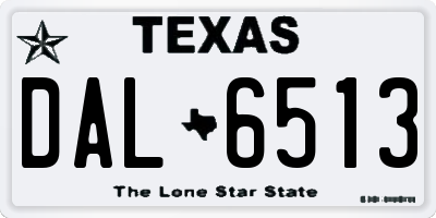 TX license plate DAL6513