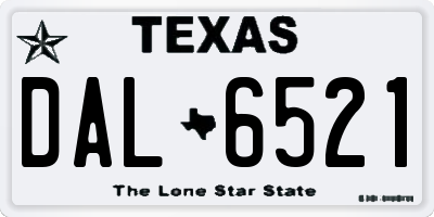 TX license plate DAL6521