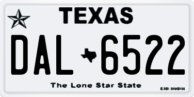 TX license plate DAL6522