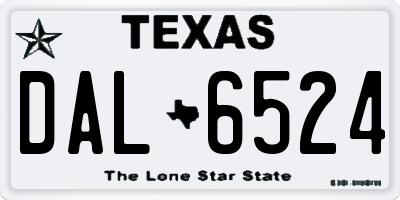 TX license plate DAL6524