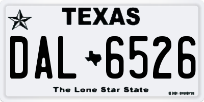 TX license plate DAL6526