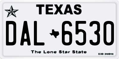 TX license plate DAL6530