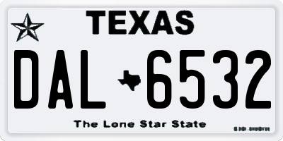 TX license plate DAL6532