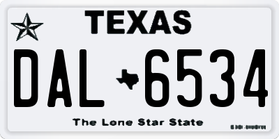 TX license plate DAL6534
