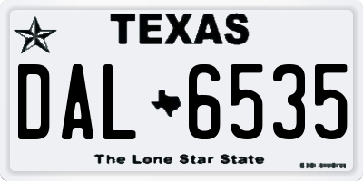 TX license plate DAL6535