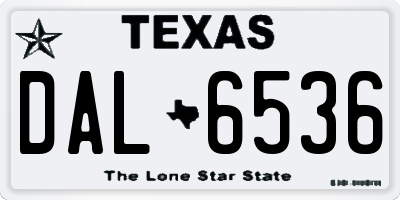 TX license plate DAL6536