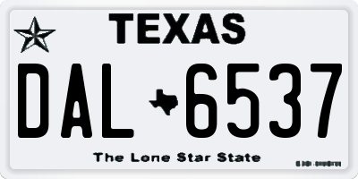 TX license plate DAL6537