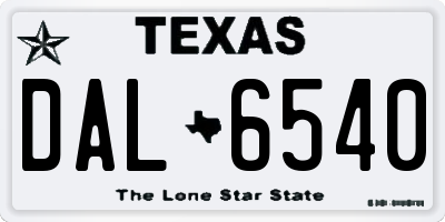 TX license plate DAL6540