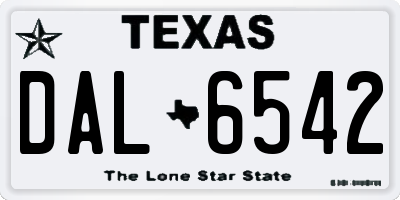 TX license plate DAL6542