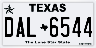 TX license plate DAL6544