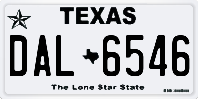 TX license plate DAL6546