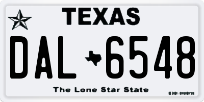 TX license plate DAL6548