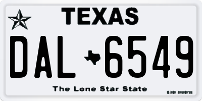 TX license plate DAL6549